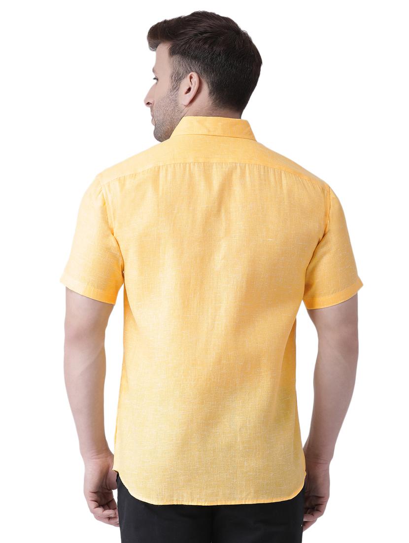 yellow linen casual shirt - 16017581 - Zoom Image - 3