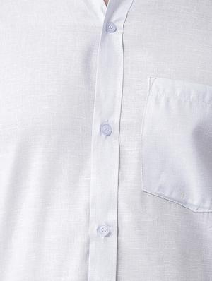 white linen casual shirt - 16017585 - Standard Image - 5