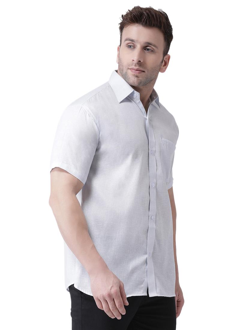 white linen casual shirt - 16017585 - Zoom Image - 2