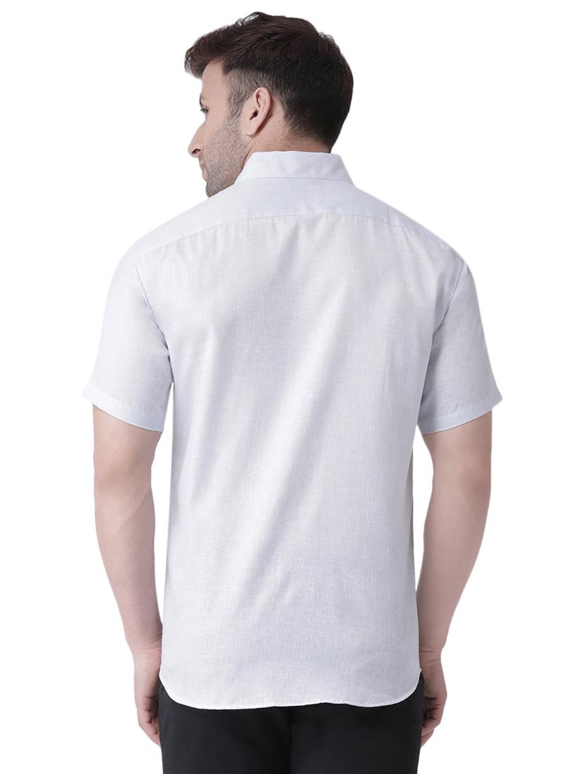 white linen casual shirt - 16017585 - Zoom Image - 3