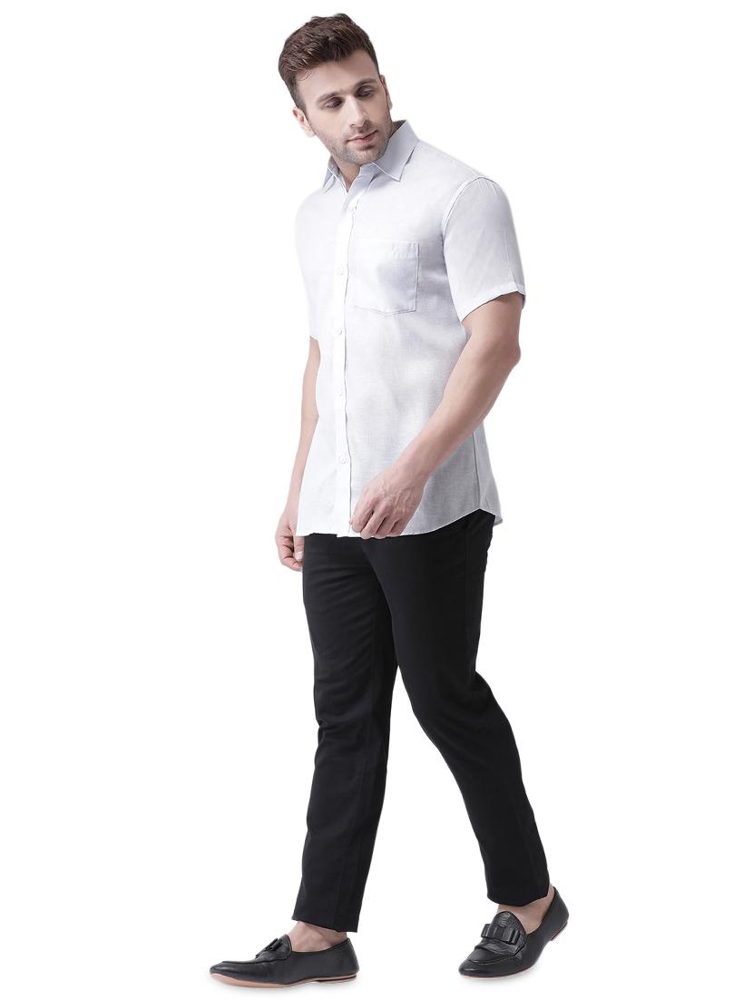 white linen casual shirt - 16017585 - Zoom Image - 4