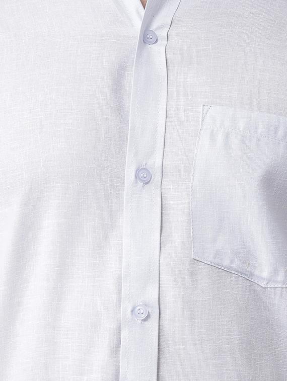 white linen casual shirt - 16017585 - Zoom Image - 5