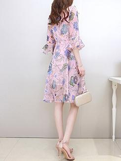 floral ruffled flared dress - 16017662 - Zoom Image - 4