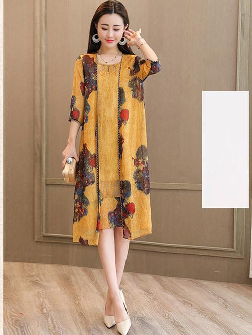 lace detail layered dress with shrug - 16017673 - Standard Image - 1