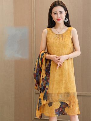 lace detail layered dress with shrug - 16017673 - Standard Image - 3