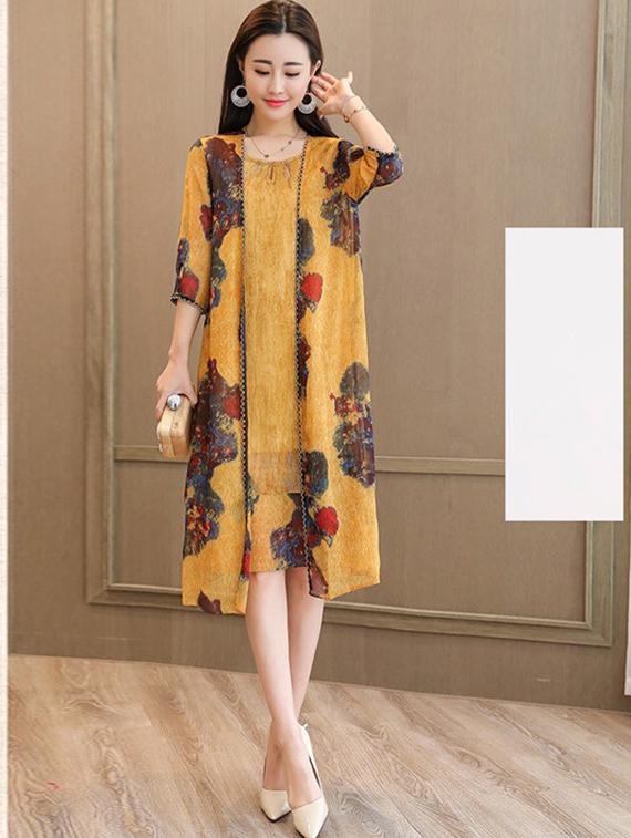 lace detail layered dress with shrug - 16017673 - Zoom Image - 1