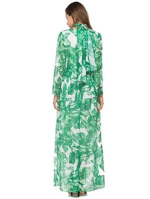 tie up waist tropical maxi dress - 16017678 - Standard Image - 4