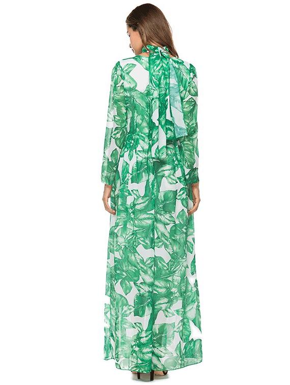 tie up waist tropical maxi dress - 16017678 - Zoom Image - 4