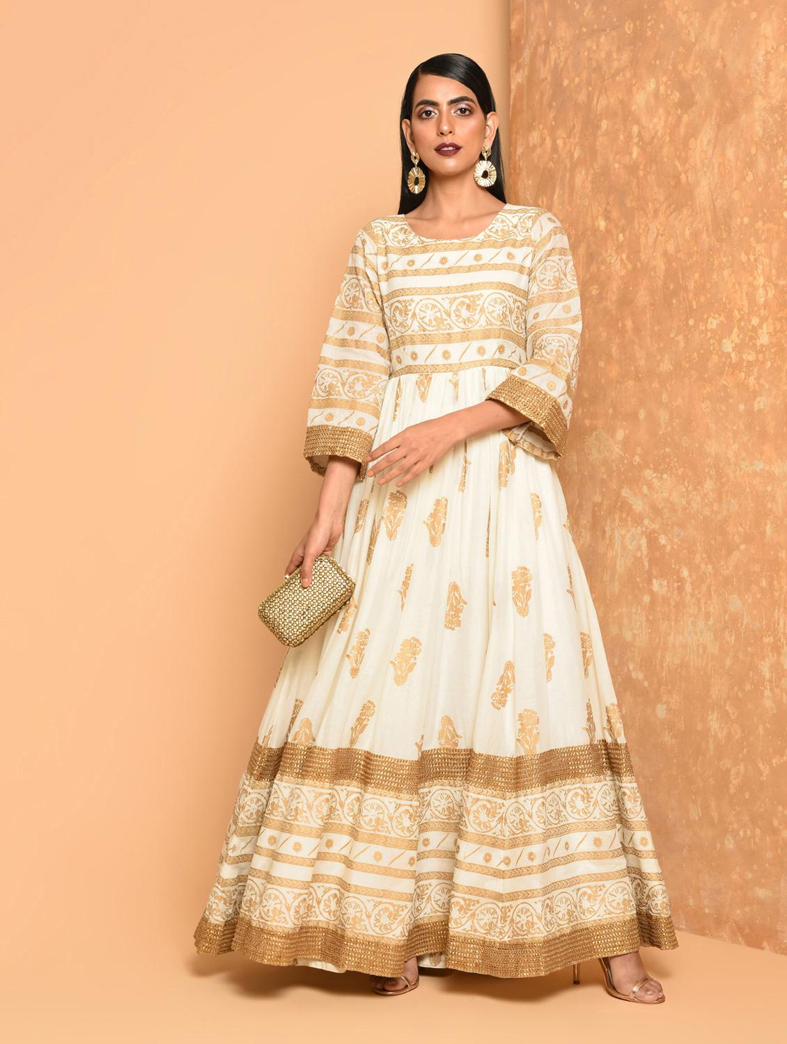 flared block print dress - 16017720 - Zoom Image - 1