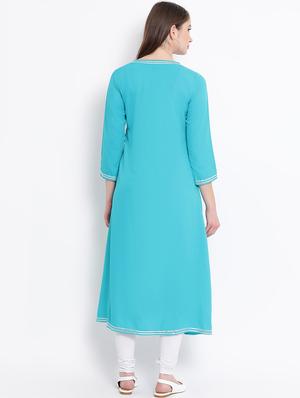 solid gotta work angrakha kurta - 16017740 - Standard Image - 3