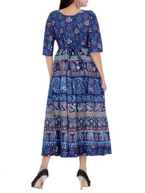 printed flared kurta - 16017779 - Standard Image - 3