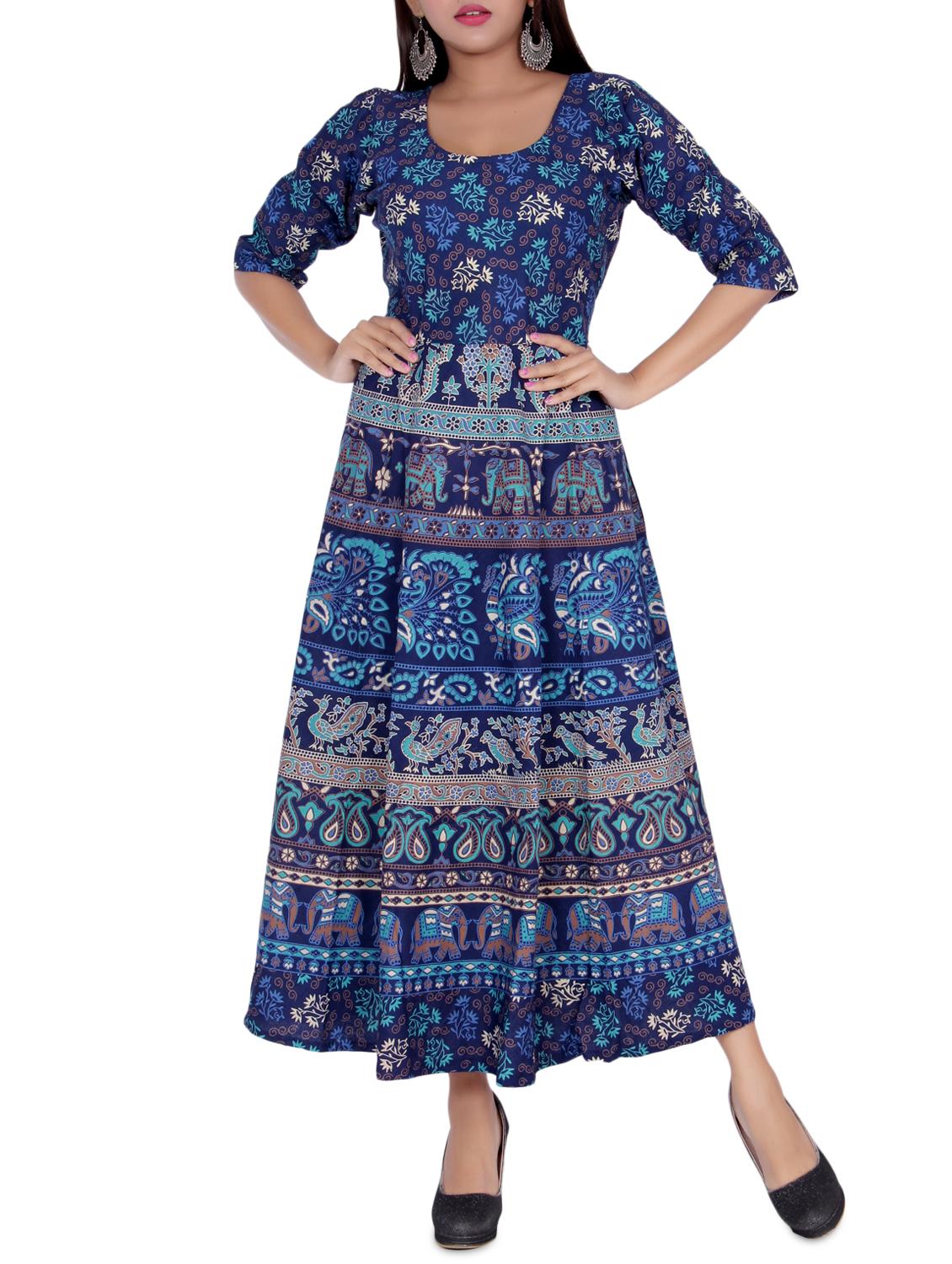 printed flared kurta - 16017779 - Zoom Image - 1