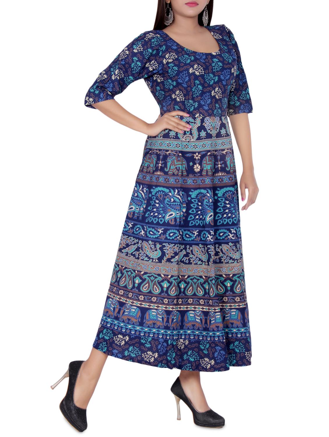 printed flared kurta - 16017779 - Zoom Image - 2