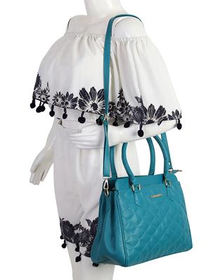 blue leatherette (pu) messenger handbag - 16017904 - Standard Image - 5