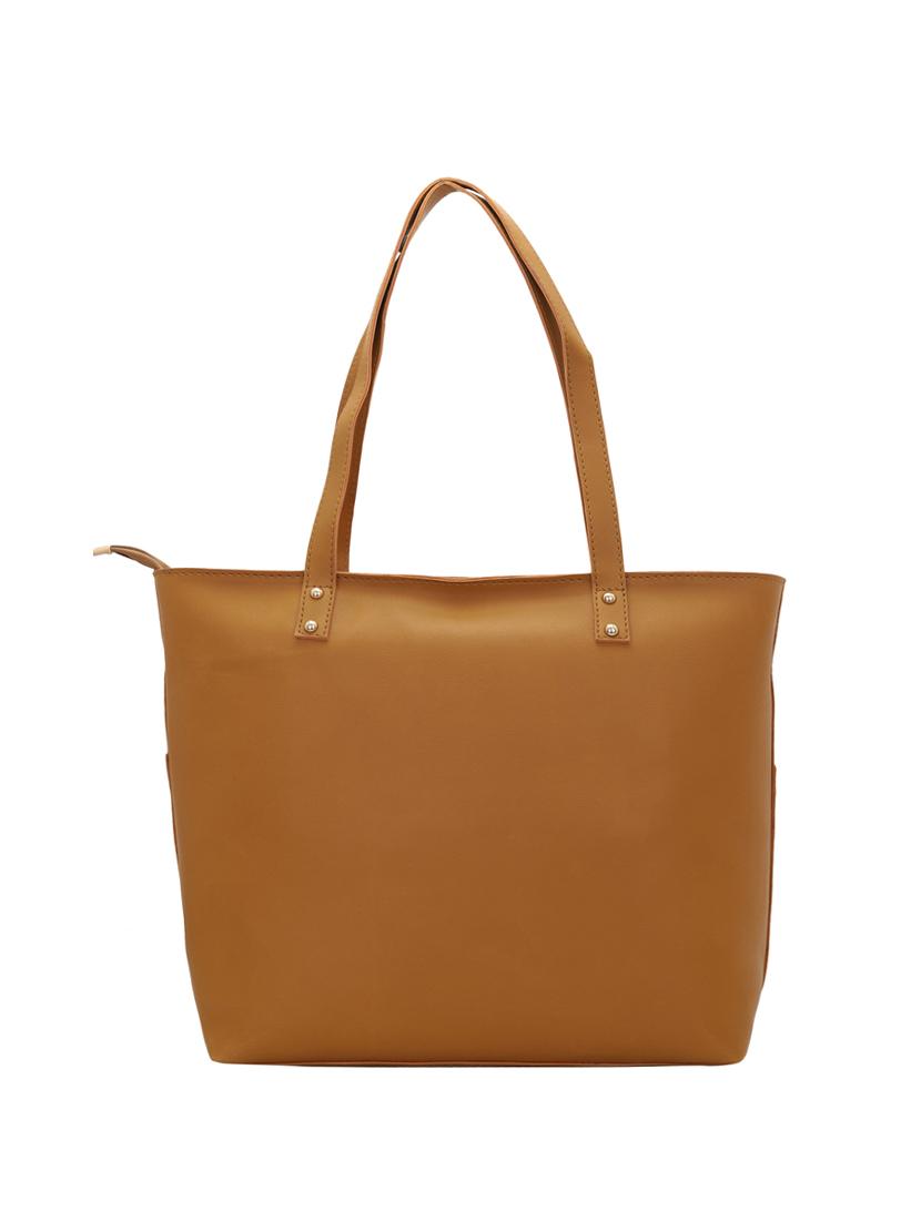 brown leatherette (pu) utility handbag - 16017911 - Zoom Image - 2