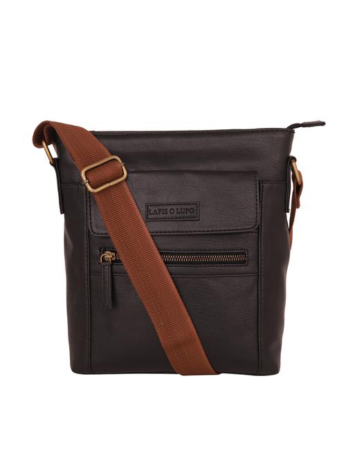 black leatherette (pu) messenger bag - 16017926 - Standard Image - 1