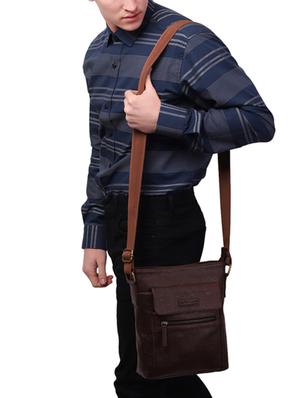 black leatherette (pu) messenger bag - 16017926 - Standard Image - 5