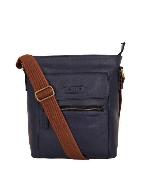 blue leatherette (pu) messenger bag - 16017927 - Standard Image - 1