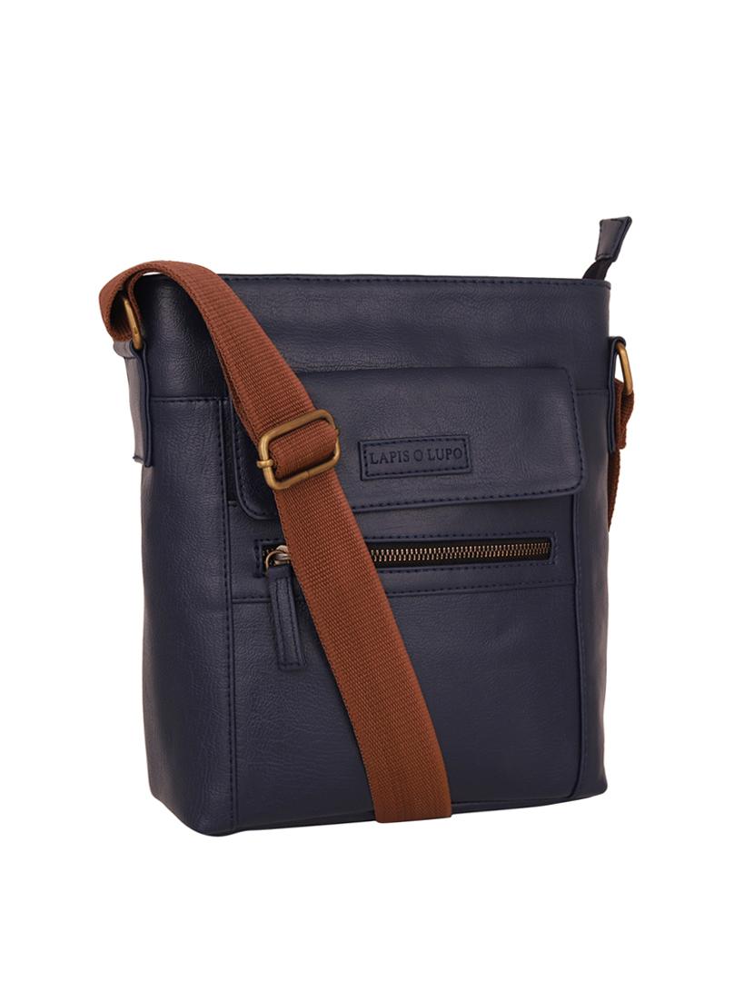 blue leatherette (pu) messenger bag - 16017927 - Zoom Image - 4