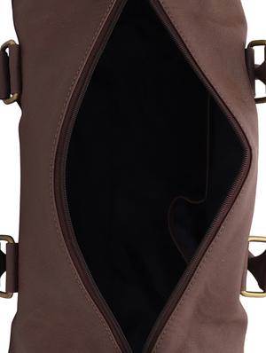 brown leatherette (pu) dufflebag - 16017938 - Standard Image - 3