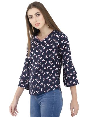 layered bell sleeved quirky top - 16018063 - Standard Image - 2