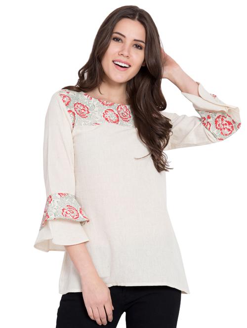 bell sleeved floral tunic - 16018065 - Standard Image - 1