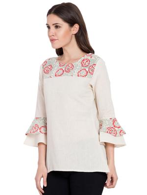 bell sleeved floral tunic - 16018065 - Standard Image - 2
