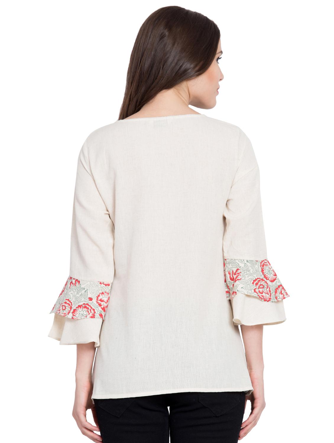 bell sleeved floral tunic - 16018065 - Zoom Image - 3