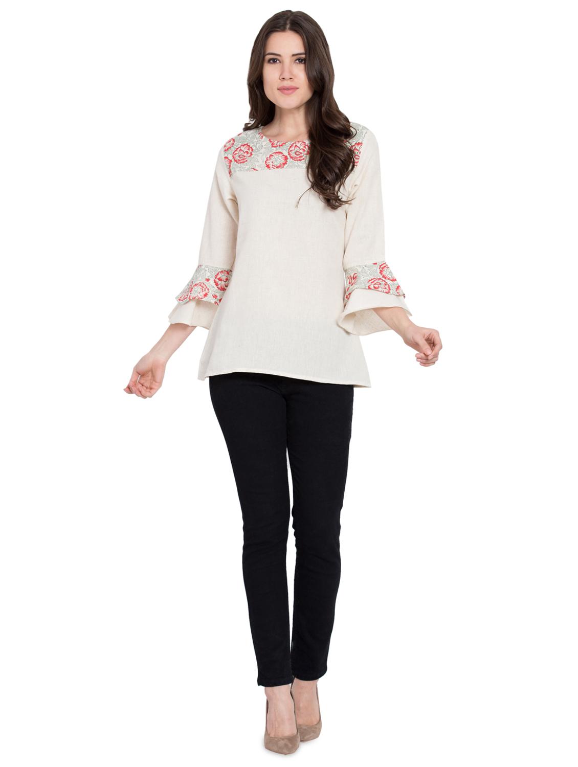 bell sleeved floral tunic - 16018065 - Zoom Image - 4