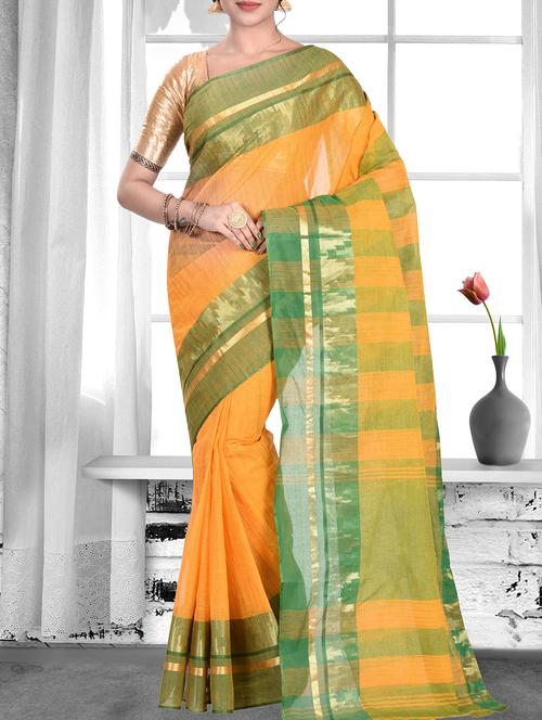contrast breeder tant saree - 16018210 - Standard Image - 1