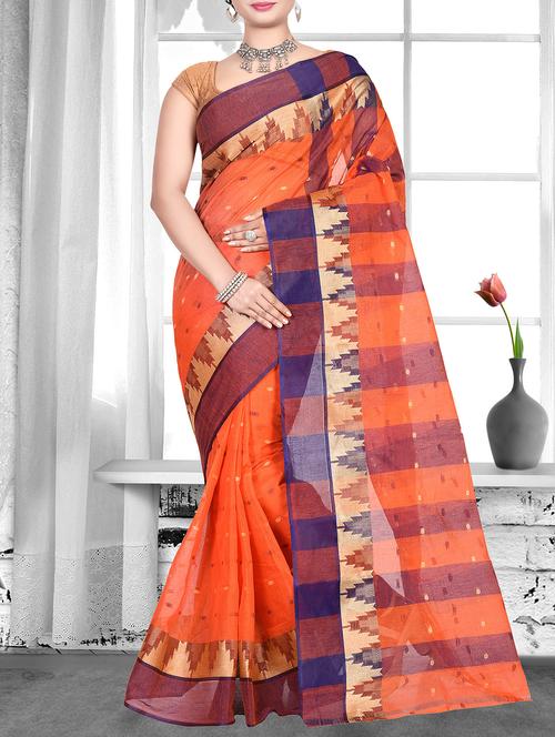 zari bordered tant saree - 16018213 - Standard Image - 1