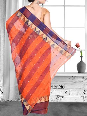 zari bordered tant saree - 16018213 - Standard Image - 2