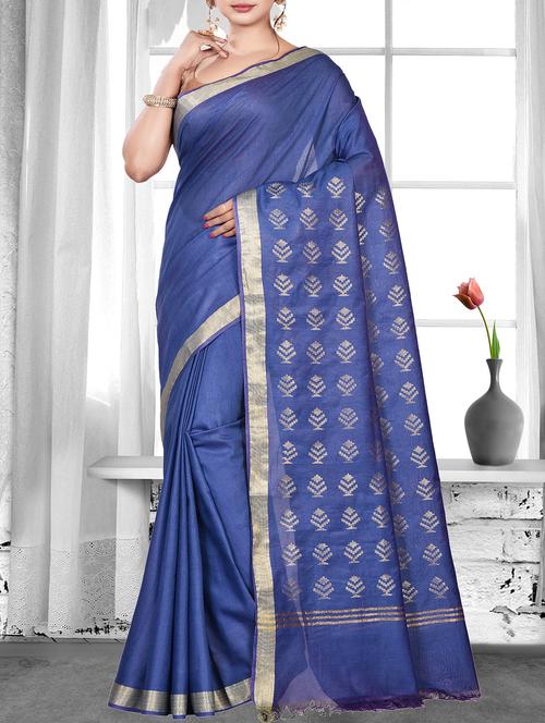 zari work bhagalpuri saree with blouse - 16018310 - Standard Image - 1