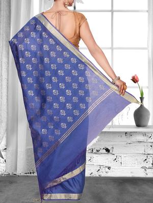 zari work bhagalpuri saree with blouse - 16018310 - Standard Image - 2