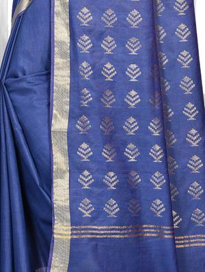 zari work bhagalpuri saree with blouse - 16018310 - Standard Image - 3