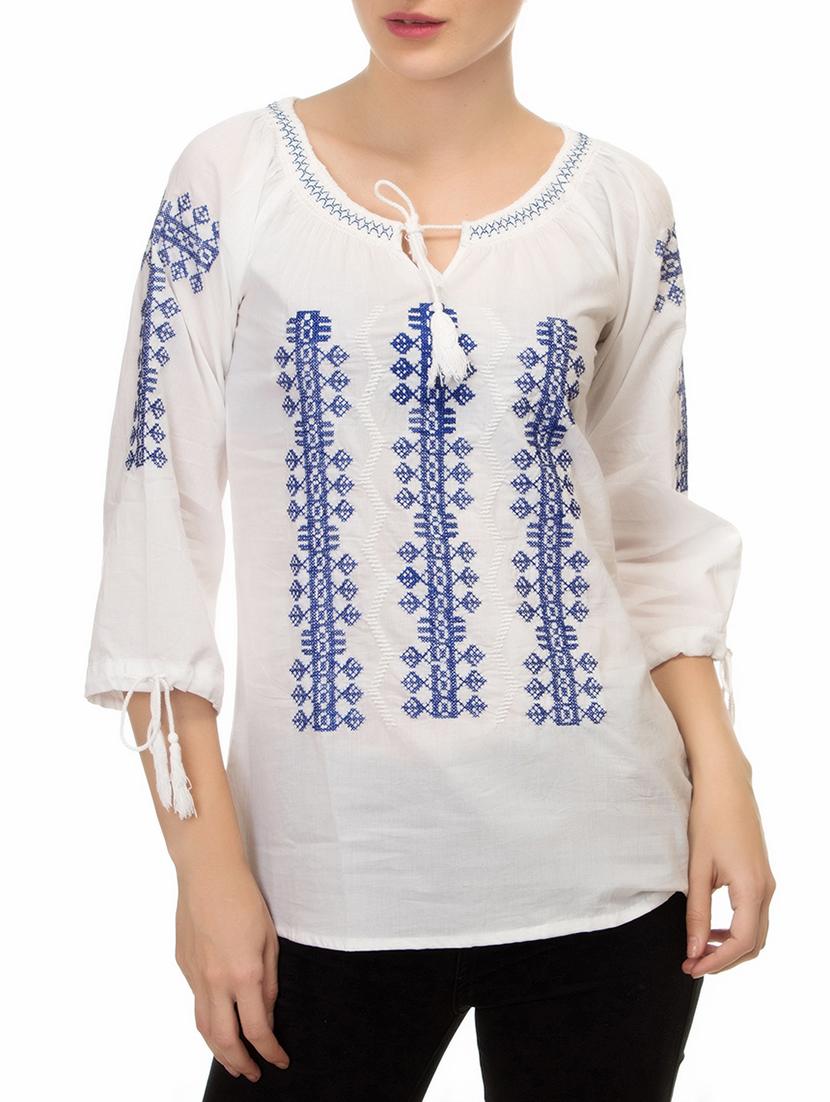 embroidered tie up top - 16018322 - Zoom Image - 1