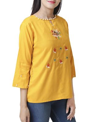 pearl embellished embroidered top - 16018325 - Standard Image - 2