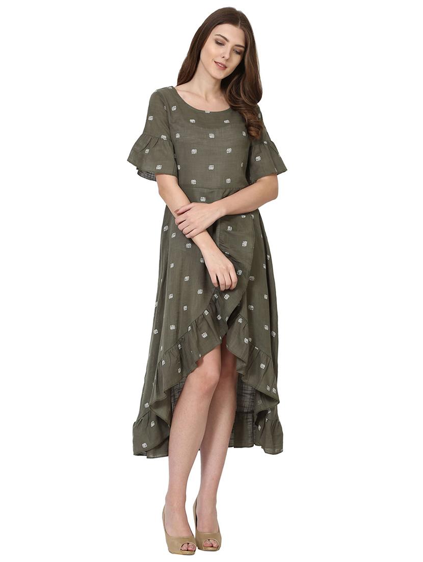 ruffle detail high low dress - 16018349 - Zoom Image - 1
