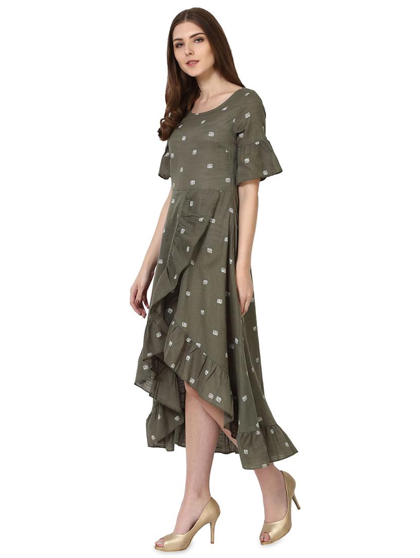 ruffle detail high low dress - 16018349 - Zoom Image - 2