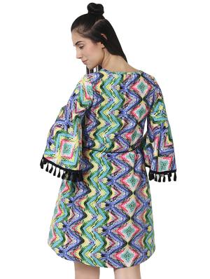 tasseled lace abstract a-line dress - 16018351 - Standard Image - 3