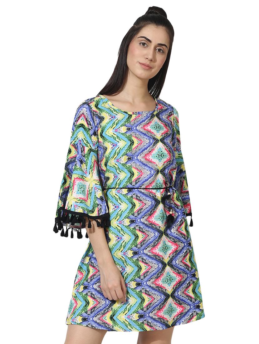 tasseled lace abstract a-line dress - 16018351 - Zoom Image - 1