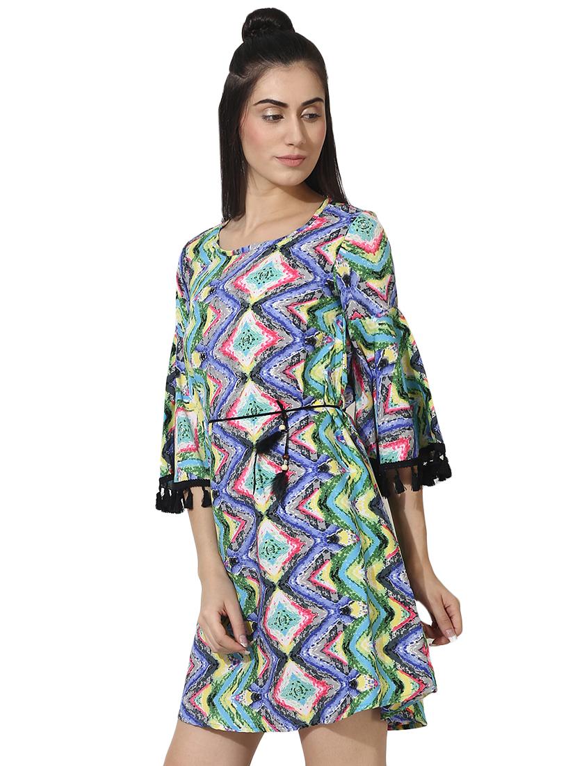 tasseled lace abstract a-line dress - 16018351 - Zoom Image - 2