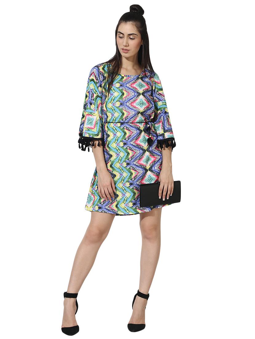 tasseled lace abstract a-line dress - 16018351 - Zoom Image - 4