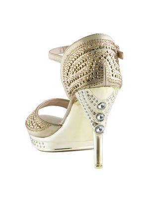 gold closed back sandals - 16019467 - Standard Image - 3