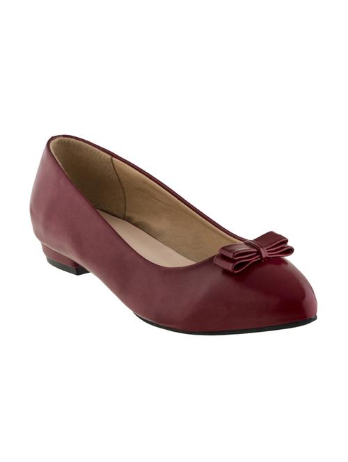 maroon slip on ballerinas - 16019475 - Standard Image - 1