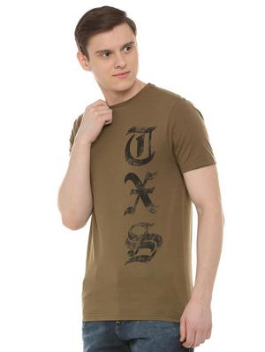 brown typographic front print t-shirt - 16019657 - Standard Image - 2