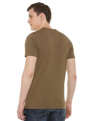 brown typographic front print t-shirt - 16019657 - Standard Image - 3