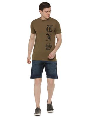 brown typographic front print t-shirt - 16019657 - Standard Image - 4