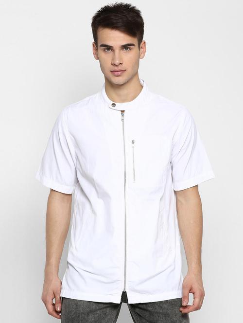 white polyester blend casual shirt - 16019669 - Standard Image - 1