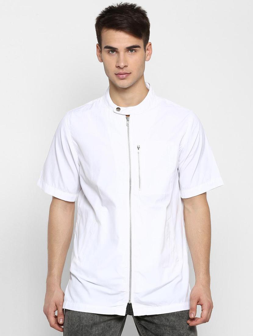 white polyester blend casual shirt - 16019669 - Zoom Image - 1